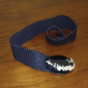 Charmant Belts Iridescent Black Abalone Buckle Mesh Belt - S - Vintage 80s!